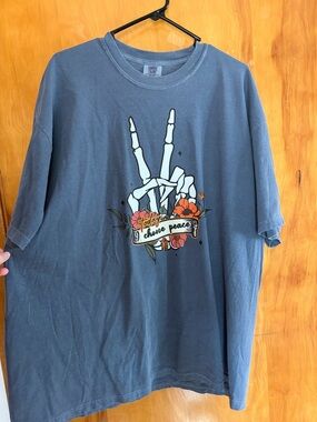 Comfort Colors Blue Graphic Tee with Partial Print